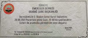 3.Olağan Genel Kurulumuz 28 Haziran’da yapılacak