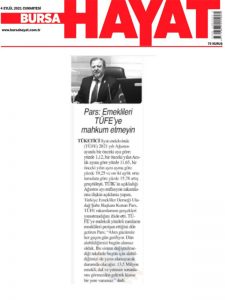 Pars:”Emeklileri TÜFE rakamlarına mahkum etmeyin”