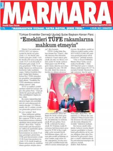 Pars:”Emeklileri TÜFE rakamlarına mahkum etmeyin”