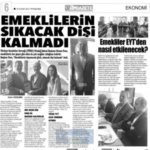 Bursa Basınında gündem Kenan Pars, gündem emekliler…