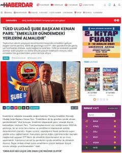 Bursa Basınında gündem Kenan Pars, gündem emekliler…