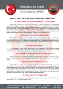 Pars, Emeklinin sorunlarını Ankara’ya duyurdu…