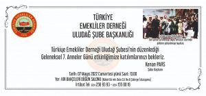 Anneler Günü etkinliğimize davetlisiniz…