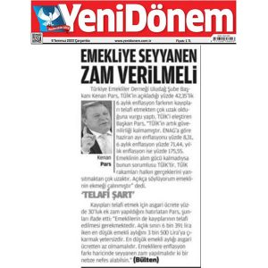 Enflasyon farkı yetmez, SEYYANEN ZAM da istiyoruz!