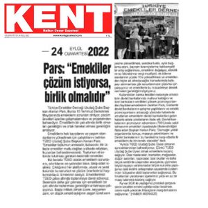 Pars: “Emekliler çözüm istiyorsa, birlik olmalıdır”