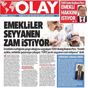 En Düşük Emekli Aylığının Asgari Ücretten Az Olması Kabul Edilemez