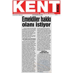 En Düşük Emekli Aylığının Asgari Ücretten Az Olması Kabul Edilemez