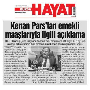 Pars: “Emeklinin Celladı TÜİK’dir”