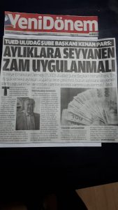 TÜED Emekliler Derneği Uludağ Şube Başkanı Kenan Pars’ın Basın Açıklamaları